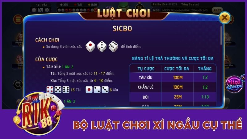 Bộ quy luật chơi tài xỉu tại cổng game chi tiết nhất