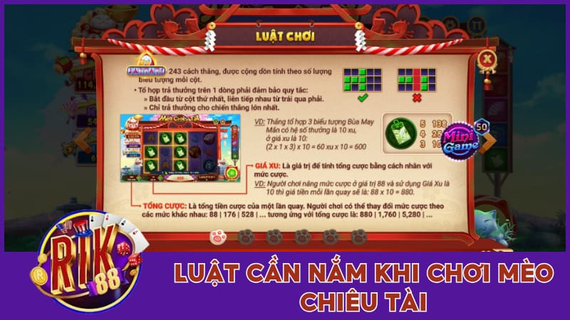 Luật cần nắm khi chơi Mèo Chiêu Tài